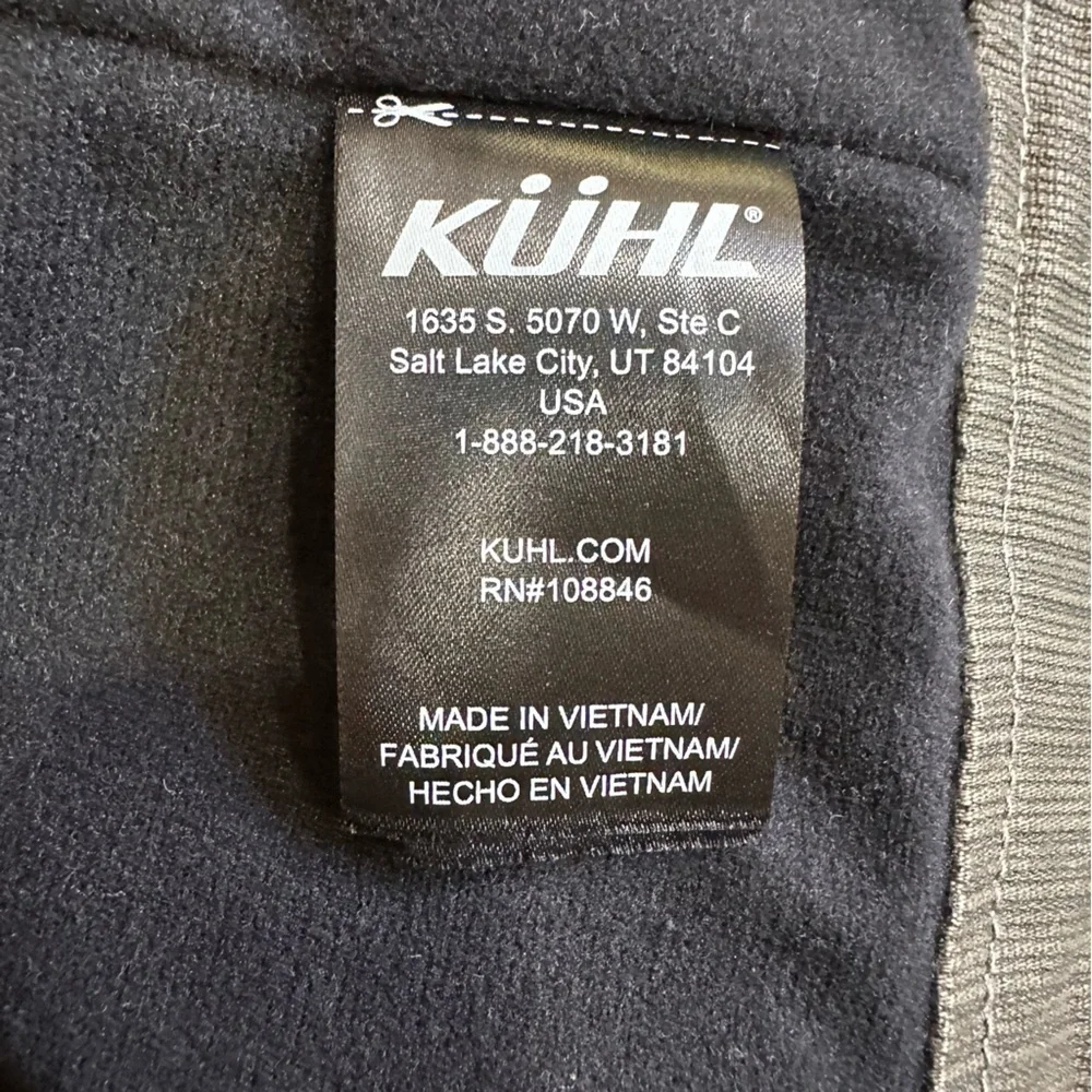 Kuhl Men’s Small Burr Jacket Vintage Patina Dye Gray Full Zip Fleece Lined